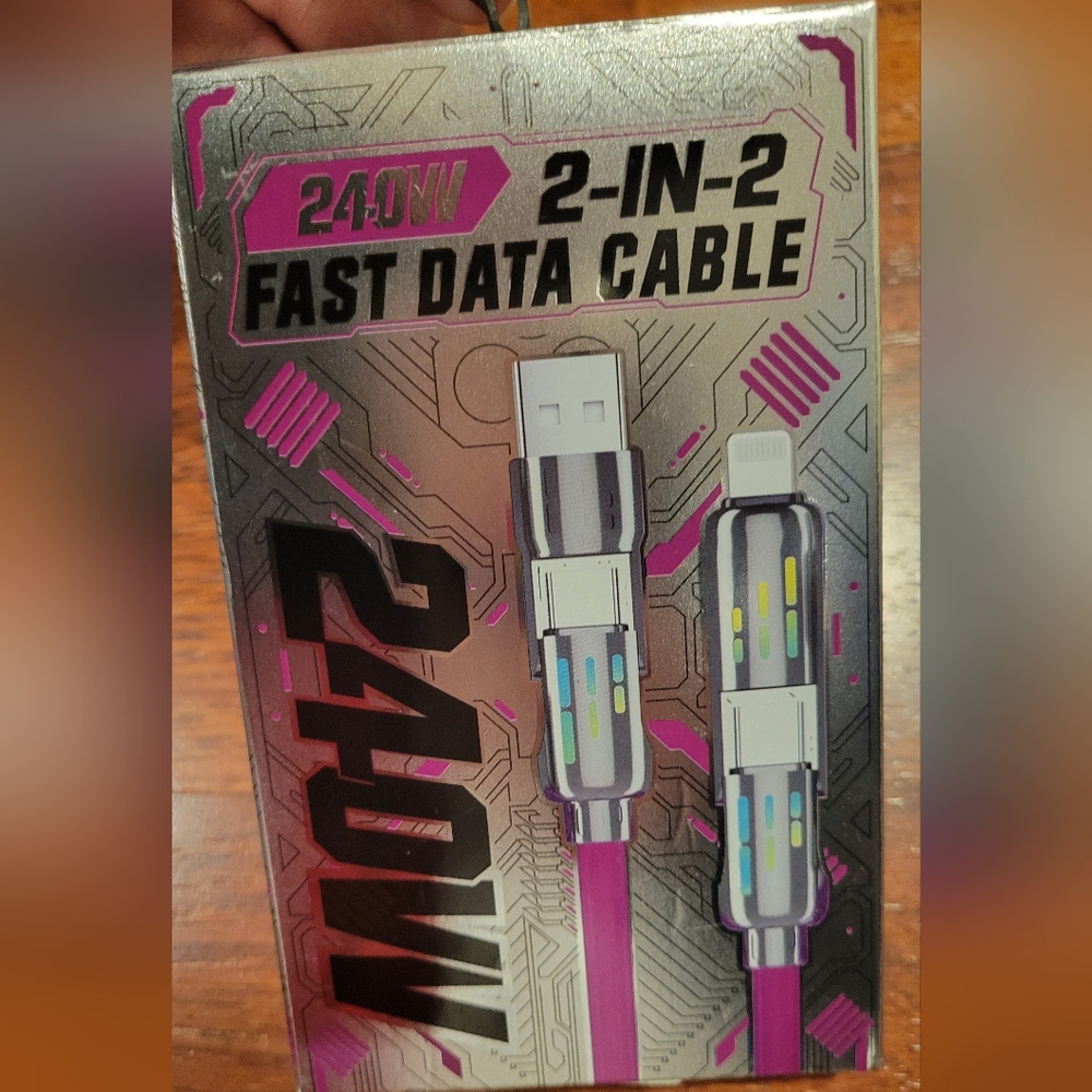 240 W 2-in-2 Fast Data Cable